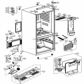 Case Parts Diagram and Parts List for LDCS22220W ASWCNA1 LG Refrigerator