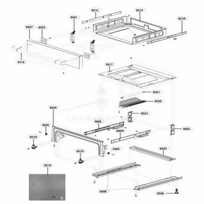 Drawer Parts Diagram and Parts List for UPSE3024ST AS1LSGN LG Wall Oven