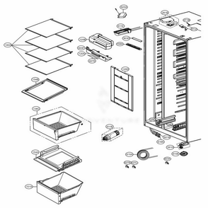 Refrigerator Compartment 2 Diagram and Parts List for LSXS26326W ASWCNA6 LG Refrigerator