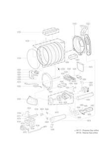 Drum Parts Diagram and Parts List for DLGX5781VE  LG Dryer