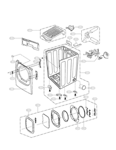Cabinet Assembly Diagram and Parts List for DLGX2802W  LG Dryer