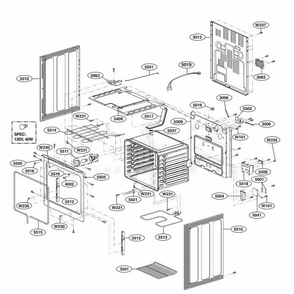 Cavity Parts Diagram and Parts List for 619530 FSTLLGA LG Range