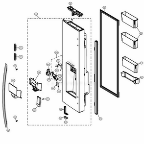 Door Part 1 Diagram and Parts List for LRFDC2406S ASTCNA0 LG Refrigerator