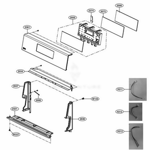 Controller Parts Diagram and Parts List for LRGL5823S FSTELGA LG Range