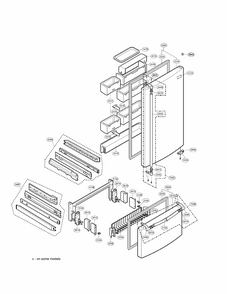 Door Parts Diagram and Parts List for LRDN20720BK  LG Refrigerator