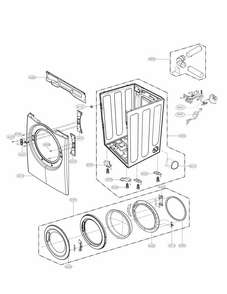 Cabinet And Door Parts Diagram and Parts List for 79691282310  Kenmore Dryer