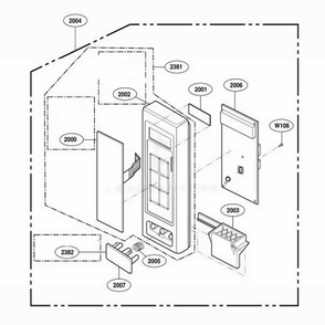Control Panel Parts Diagram and Parts List for UMC5200AAS CSBEMGR LG Wall Oven