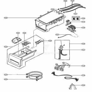 Dispenser Assembly Diagram and Parts List for 41549 ASRESEU LG Washer
