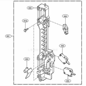 Latch Board Parts Diagram and Parts List for LMV1831SS CFSELGA LG Range