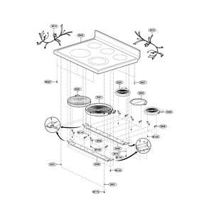 Cooktop Diagram and Parts List for LRE3012ST 00 LG Range