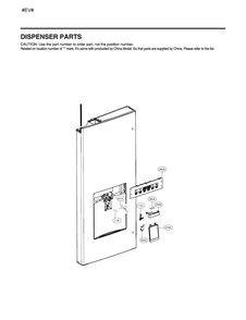 Dispenser Parts Diagram and Parts List for GM-F298NSSH ASTCNA0 LG Refrigerator