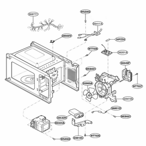 Interior Part 2 Diagram and Parts List for SBM7700B CBKESBM LG Range