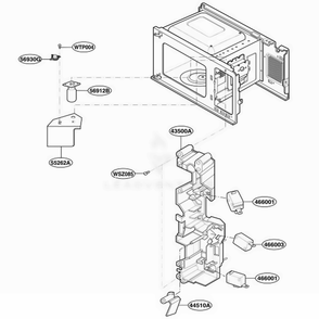 Latch Board Parts Diagram and Parts List for JES735BJ CBKEGEU LG Range