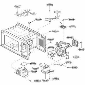 Interior Parts 2 Diagram and Parts List for MA745W CWHEGSE LG Range
