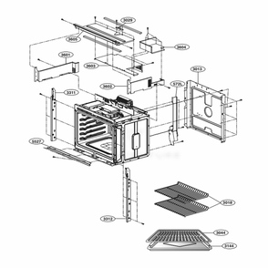 Assembly Diagram and Parts List for LWS3063ST ASTLLGA LG Wall Oven
