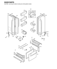 Door Parts Diagram and Parts List for LFX25974SW 04 LG Refrigerator
