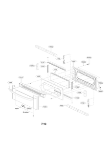Upper Door Parts Diagram and Parts List for LDG3037ST  LG Range