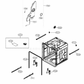 Tub Assembly Diagram and Parts List for LDP6810BD ABDESNA LG Dishwasher