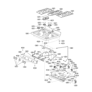 Cooktop Diagram and Parts List for LRG3093SB 00 LG Range