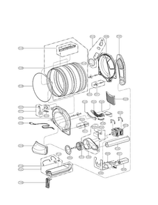 Drum And Motor Assy Diagram and Parts List for DLEX8377N  LG Dryer