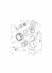 Drum And Tub Parts Diagram and Parts List for 79641172211  Kenmore Washer