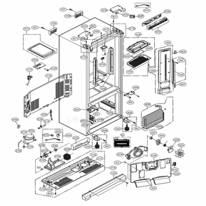 Case Parts Diagram and Parts List for 495934 ASTCNA7 LG Refrigerator