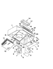 Range Hood Diagram and Parts List for 23351848590  Kenmore Range Hood