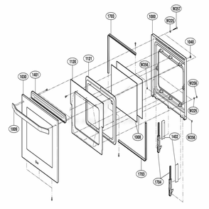 Upper Door Parts Diagram and Parts List for LSWD305ST ASTLVKG LG Range