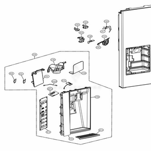Dispenser Parts Diagram and Parts List for LFXS30766D ASBCNA0 LG Refrigerator