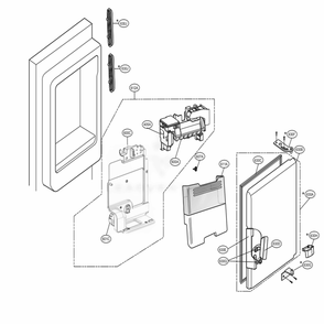 Ice Maker And Ice Bin Parts Diagram and Parts List for LMXS28626S ASTCNA2 LG Refrigerator