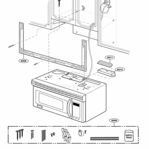 Installation Parts Diagram and Parts List for 80823 ASBESEA LG Range