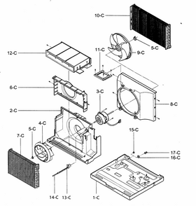 Air Handling/cycle Parts Diagram and Parts List for 58074082400  Kenmore Air Conditioner
