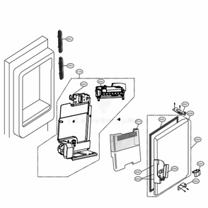 Ice Maker And Ice Bin Parts Diagram and Parts List for LFXS28968S ASTCNA3 LG Refrigerator