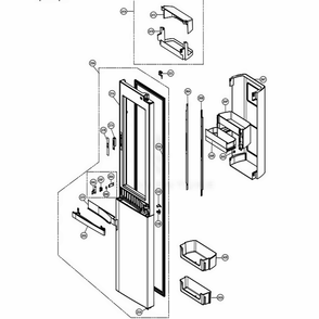 Refrigerator Door Part Diagram and Parts List for LSC22991ST ASTCNA0 LG Refrigerator