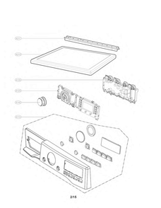Control Panel Parts Diagram and Parts List for DLGX3371R  LG Dryer