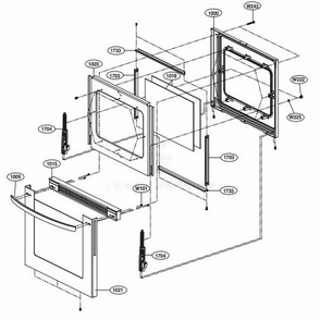 Door Parts Diagram and Parts List for LRG3193ST FSTELGA LG Range