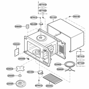 Oven Cavity Parts Diagram and Parts List for KCMS185JBT0 ABSEKAD LG Range