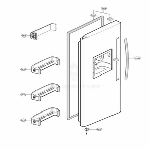Freezer Door Diagram and Parts List for LSC27921SW ASWCLGA LG Refrigerator