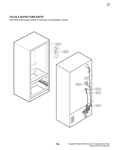 Valve And Water Tube Parts Diagram and Parts List for GR-G27ANSNM ASTCNAA LG Refrigerator
