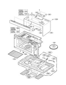 Oven Cavity Parts Diagram and Parts List for LMV2073BB 01 LG Microwave