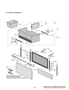 Freezer Compartment Diagram and Parts List for GR-617AGPPM ASWCNA0 LG Refrigerator