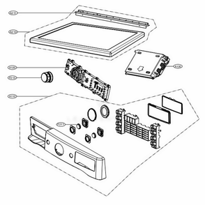 Control Panel And Plate Assembly Diagram and Parts List for DLEX8100W ABWEEUS LG Dryer