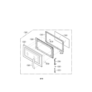 Door Diagram and Parts List for LMV1813SW 00 LG Microwave Oven Combo