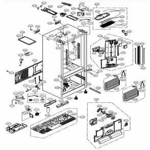 Case Parts Diagram and Parts List for LFXS30726B AWBCNA2 LG Refrigerator