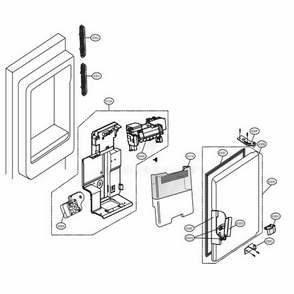 Ice Maker And Ice Bin Parts Diagram and Parts List for LFXS24566S ASTCNA0 LG Refrigerator