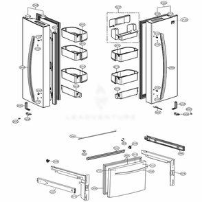 Door Parts Diagram and Parts List for 71319 AWBCSE1 LG Refrigerator