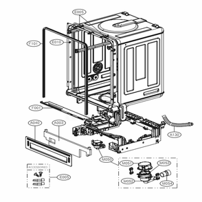 Main Diagram and Parts List for LSDF9969BD ABDEEUS LG Dishwasher