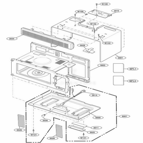 Part Location Diagram of 3112W1F042C LG CASE,FLAT