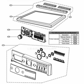 Control Panel And Plate Assembly Diagram and Parts List for 91583 ASTESEU LG Dryer