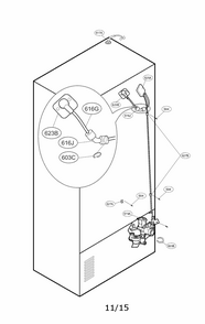 Valve And Water Parts Diagram and Parts List for 79579993510  Kenmore Refrigerator